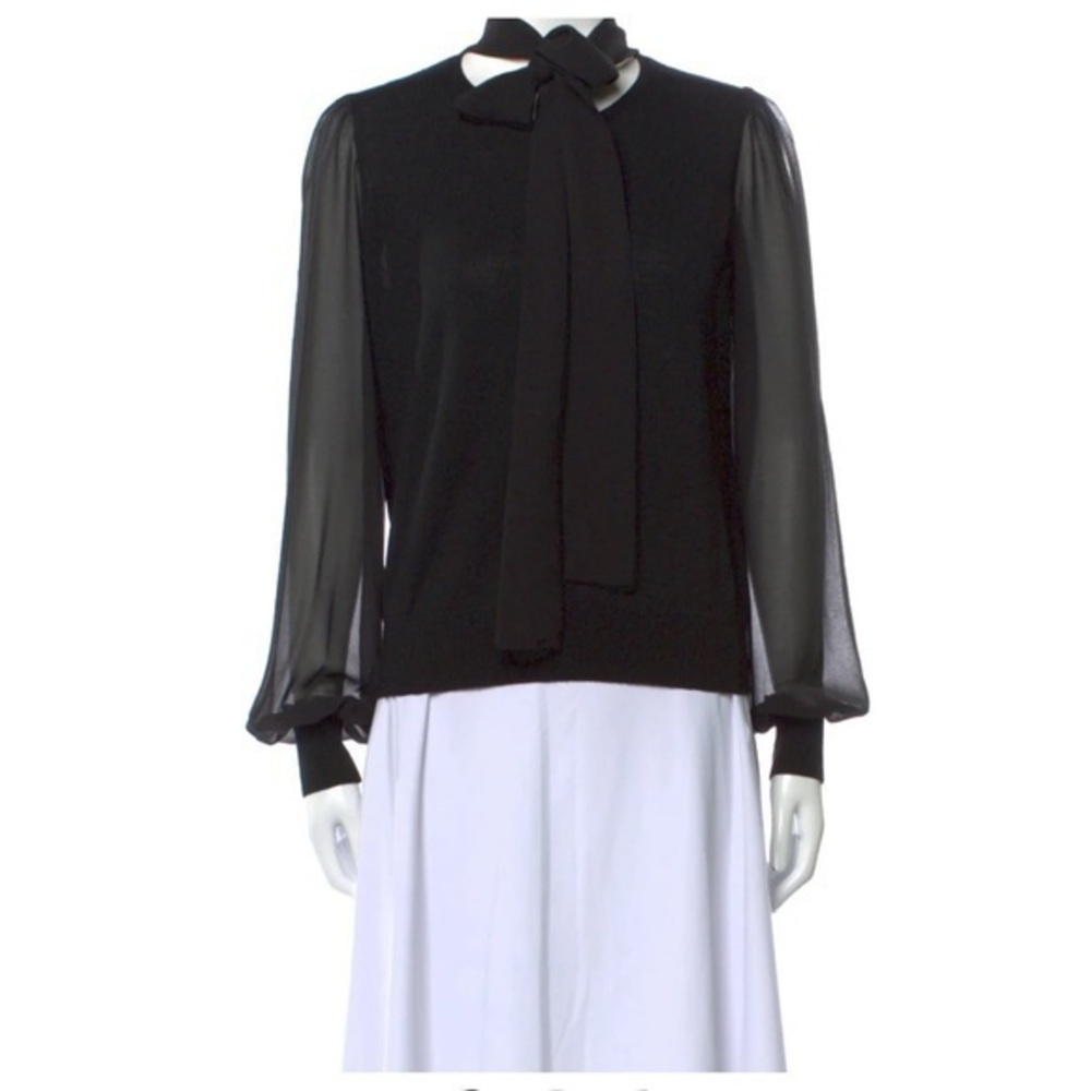 Generation love merino wool sheer sleeve sweater